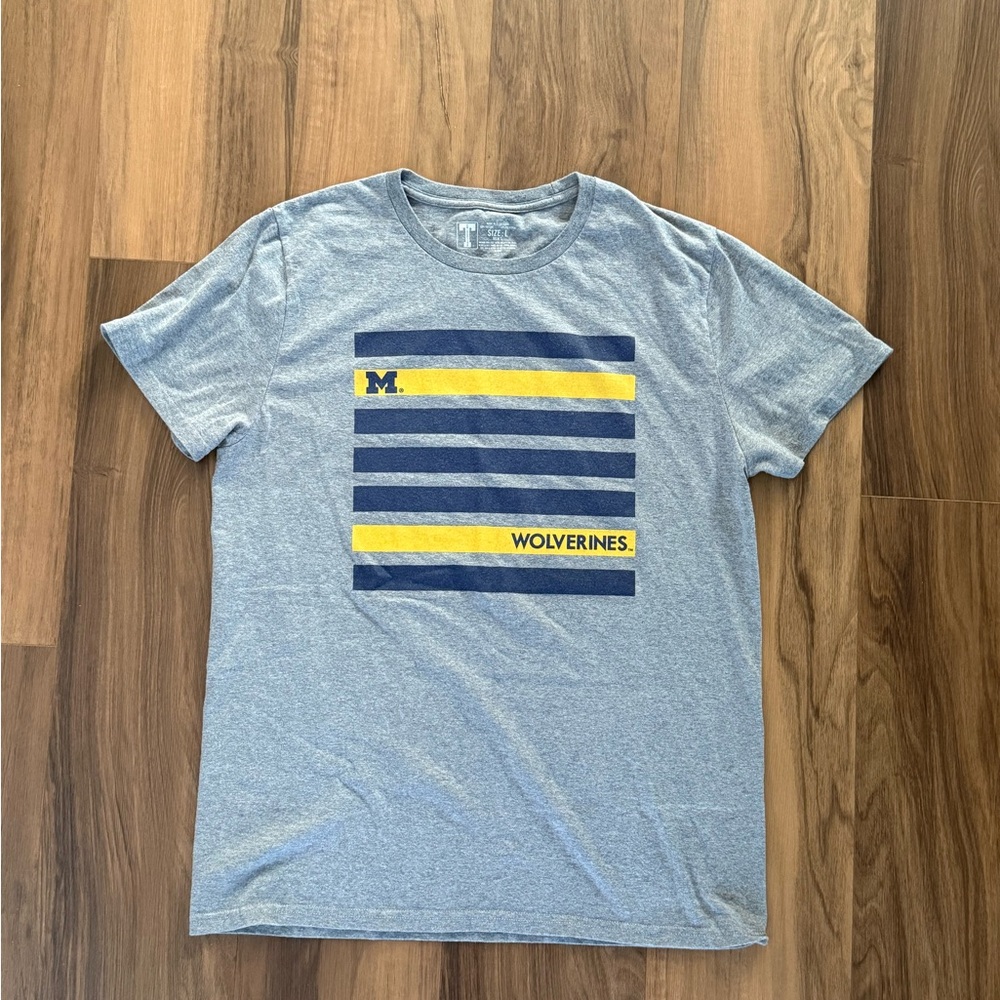 Michigan Wolverines Gray Striped T-Shirt